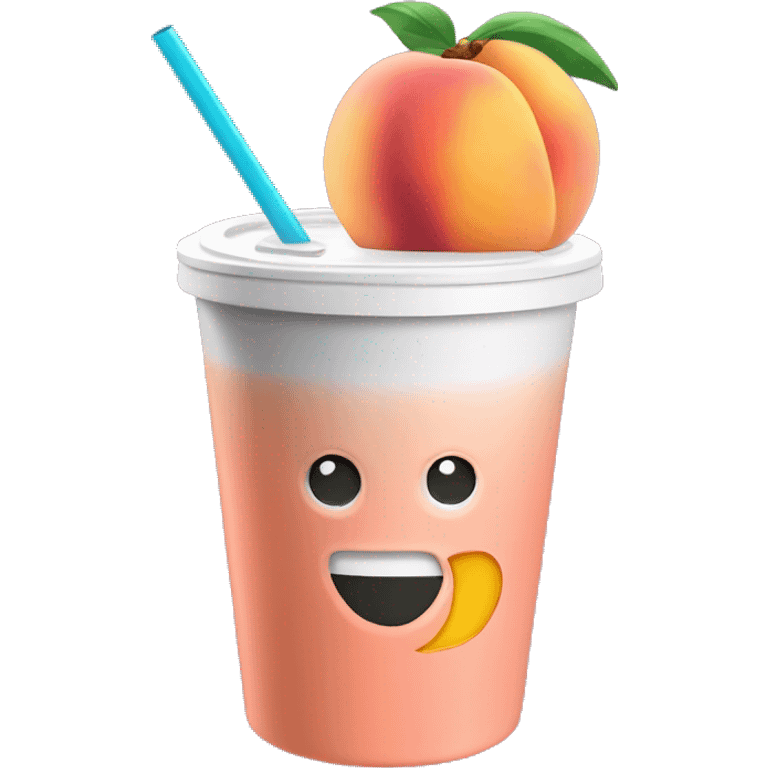 Peach redbull in a cup with a lid and a straw emoji