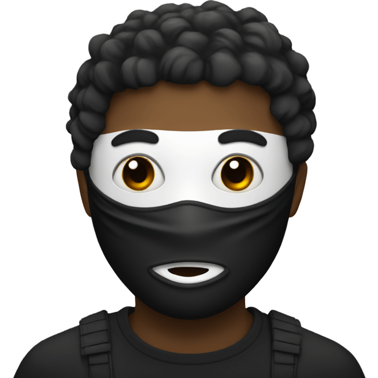 black and withe mask emoji