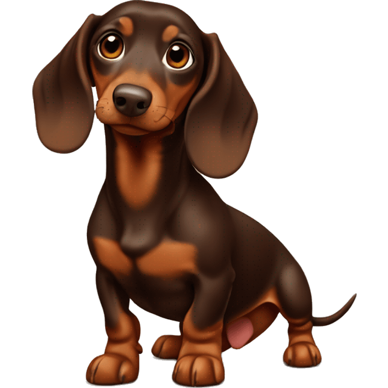 chocolate-tan smooth coated dachshund Искать в Google emoji