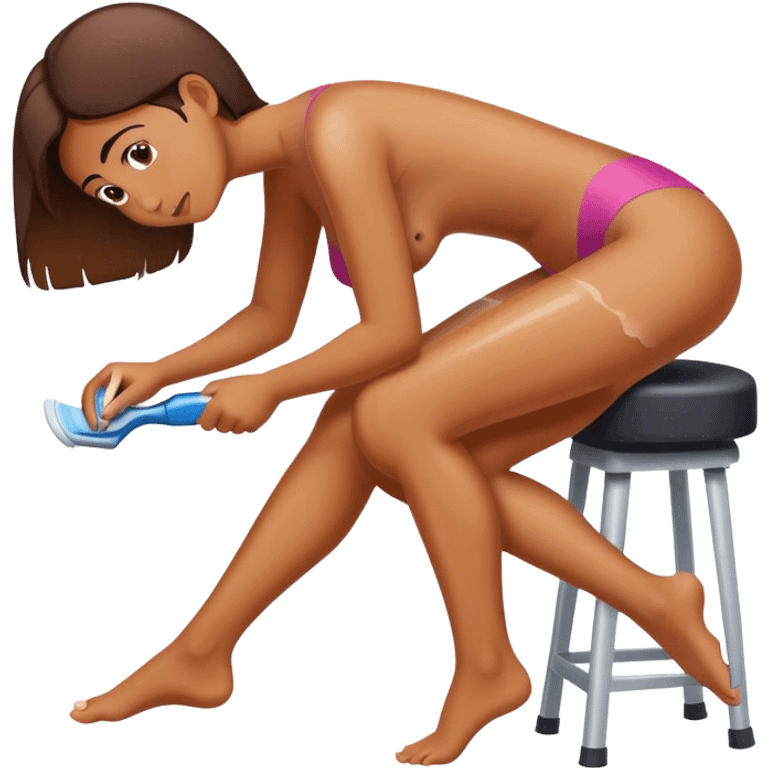 woman shaving her legs emoji