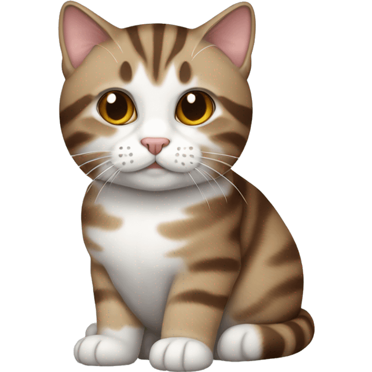 White brown tabby Scottish cat emoji