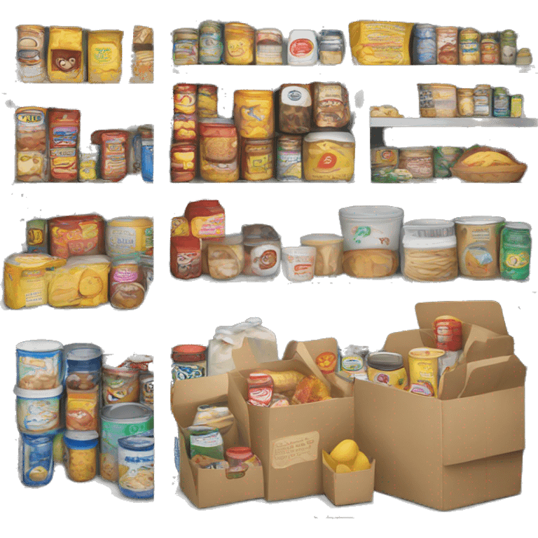 food pantry with processed food  emoji