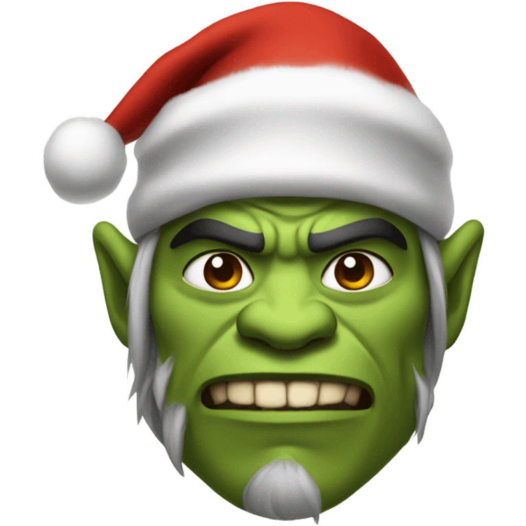 orc male warrior with santa hat emoji