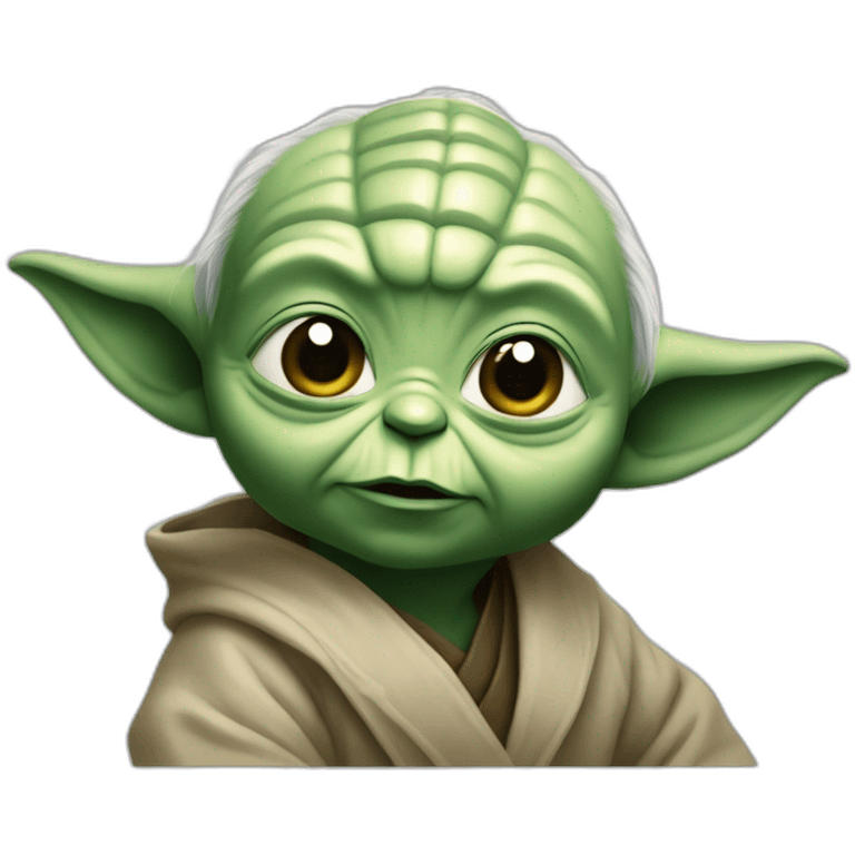 Deux bébés Yoda qui font un câlin emoji