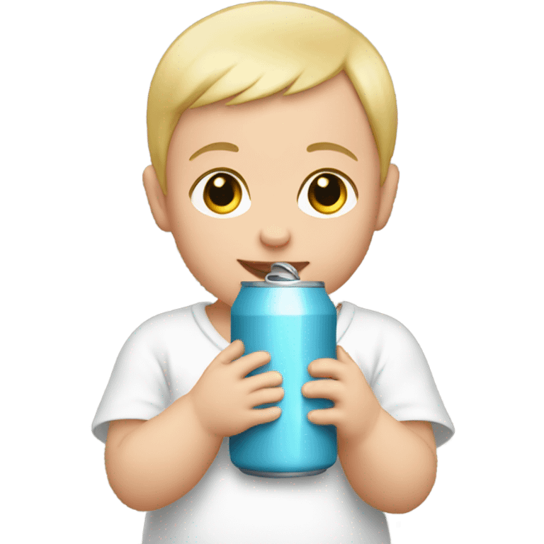 White Baby holding can  emoji