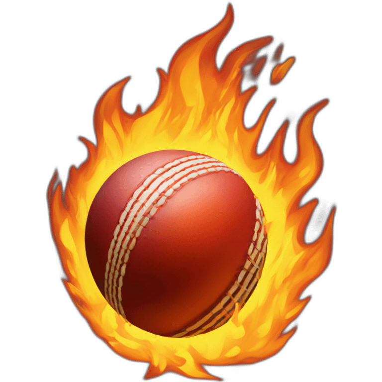 Cricket ball on fire emoji