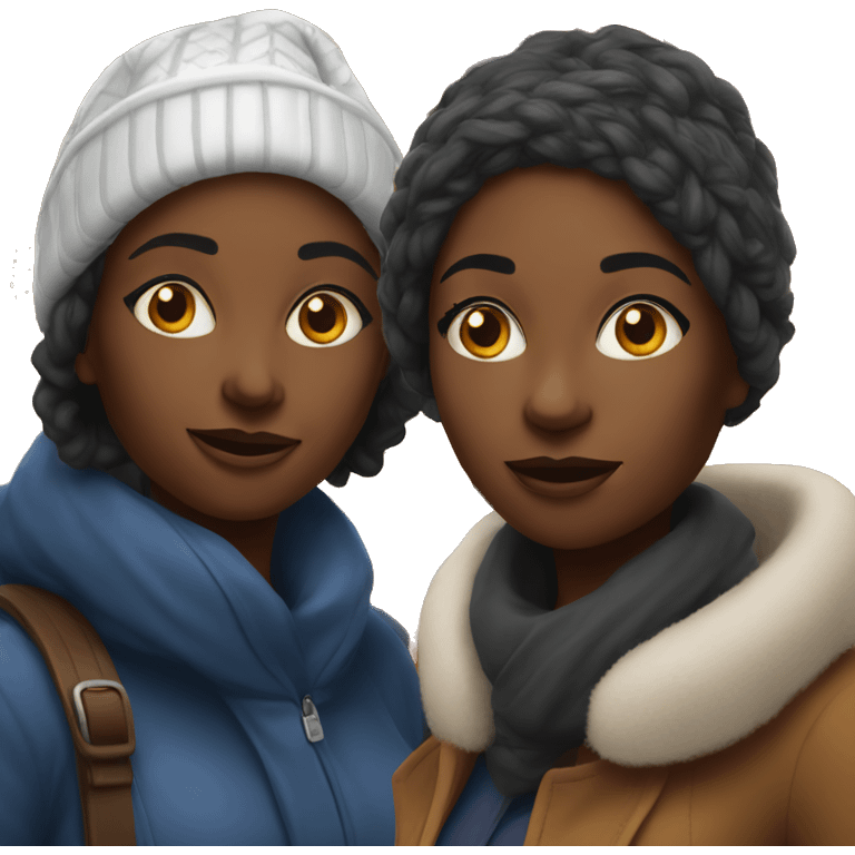 Two black women at a Christmas market emoji