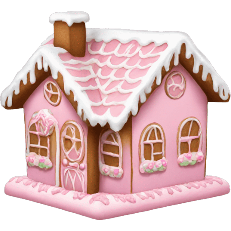 A light pink gingerbread house emoji