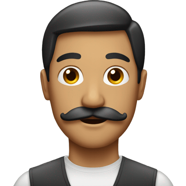 Man with mustache and breasts emoji