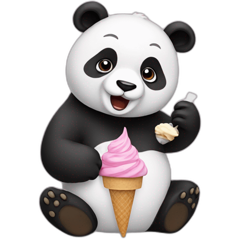 Panda eating ice cream emoji