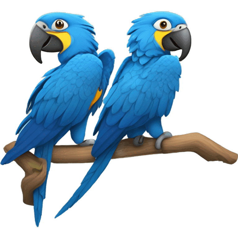 Two blue cute macaws￼ emoji