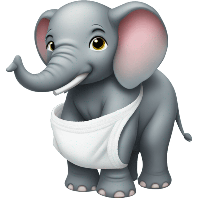 elephant with a nappy emoji