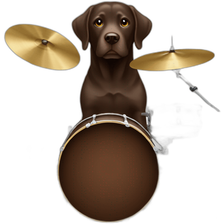 Chocolate lab drumset emoji