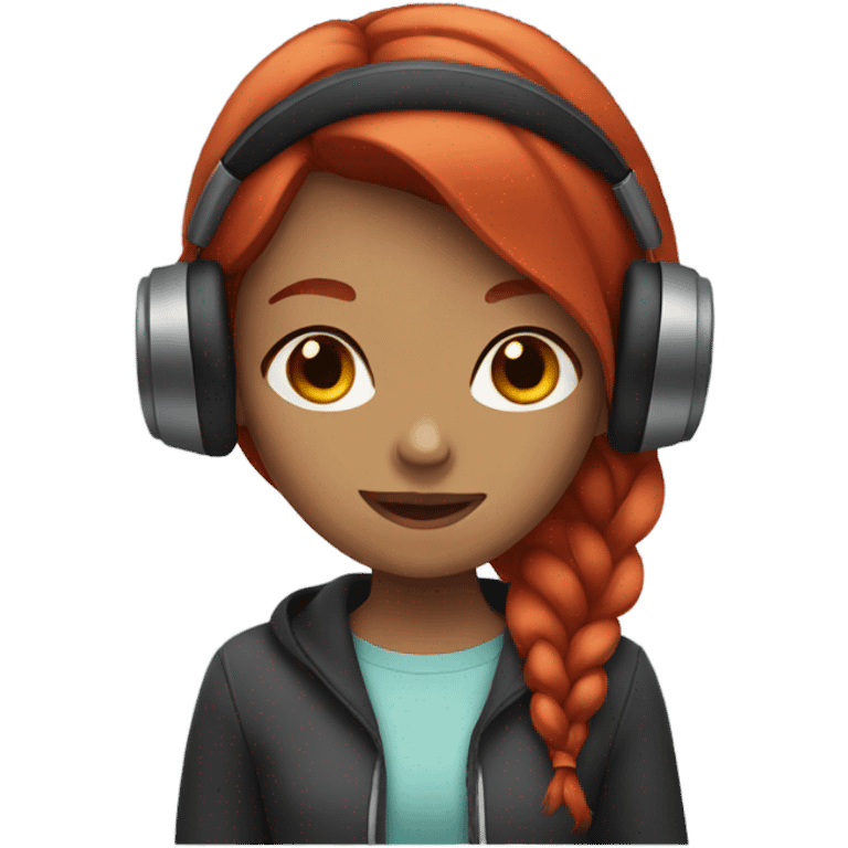 Red head girl with headphones  emoji