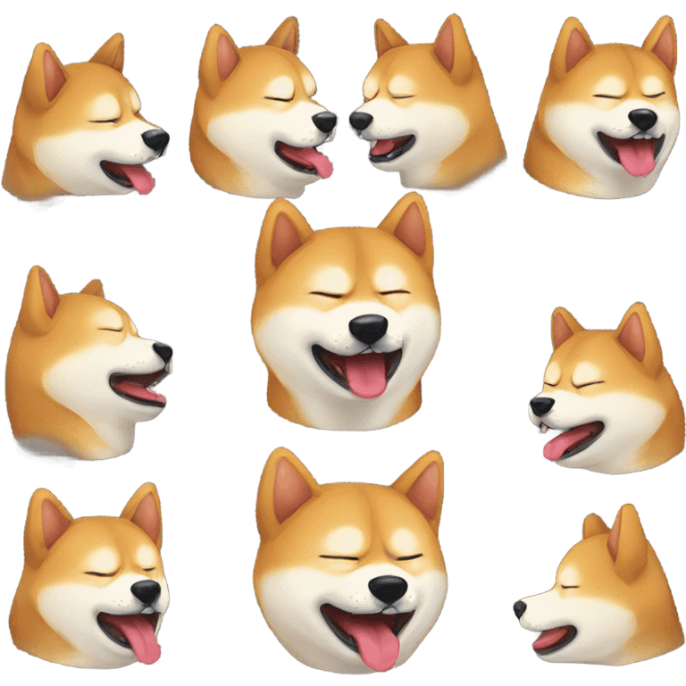 Cute Shiba Inu sleeping yawning emoji