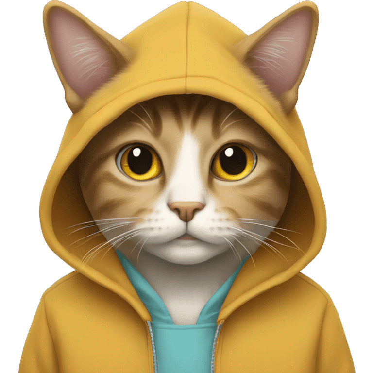 cat wearing a hoodie emoji