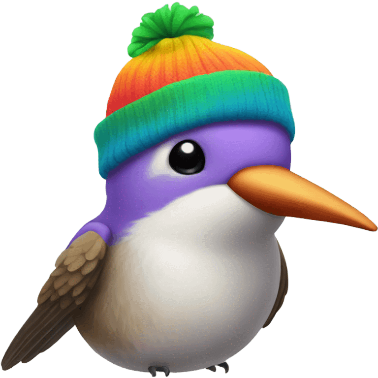 Humming bird wearing a beanie  emoji