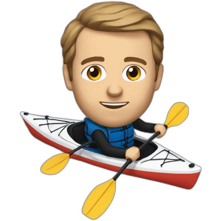 Macron in kayak emoji