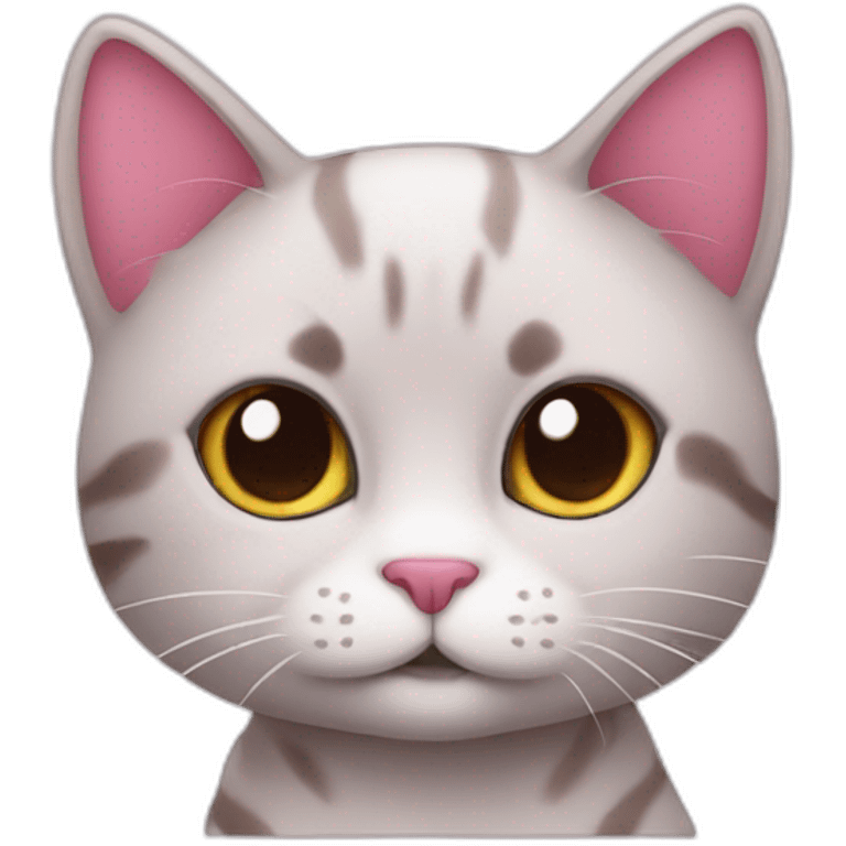 cute cat in pink emoji