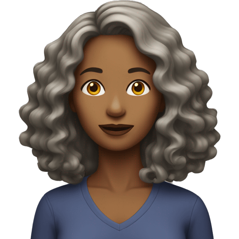 midlife woman with shoulder length wavy hair emoji