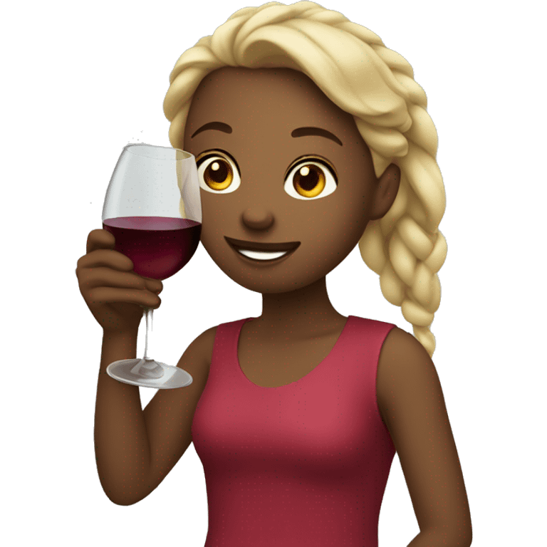 Girl drinking wine emoji