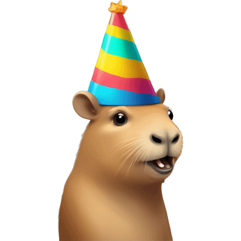 A capybara with party hat emoji