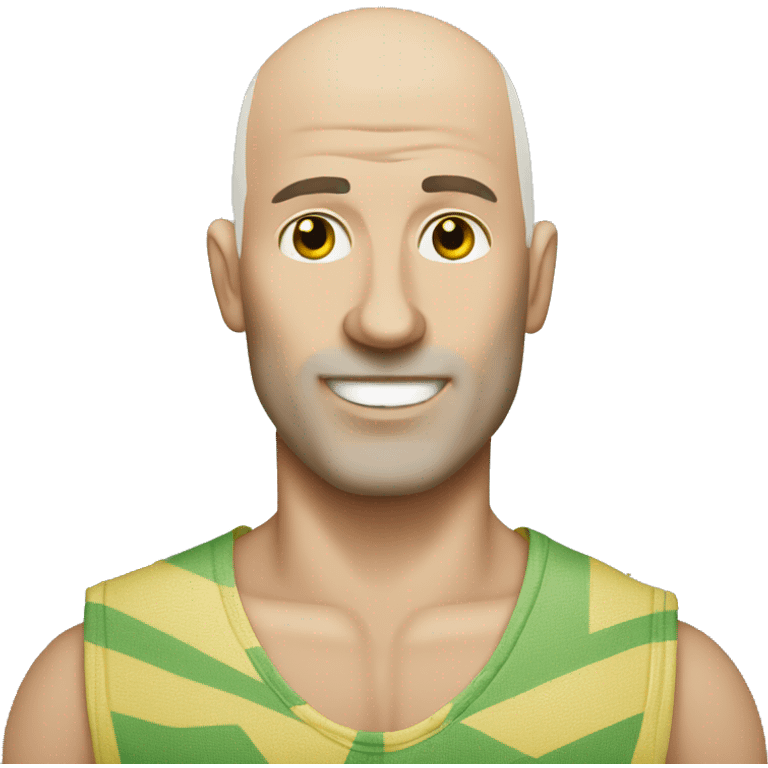 Bald Caucasian man with cornhole board  emoji