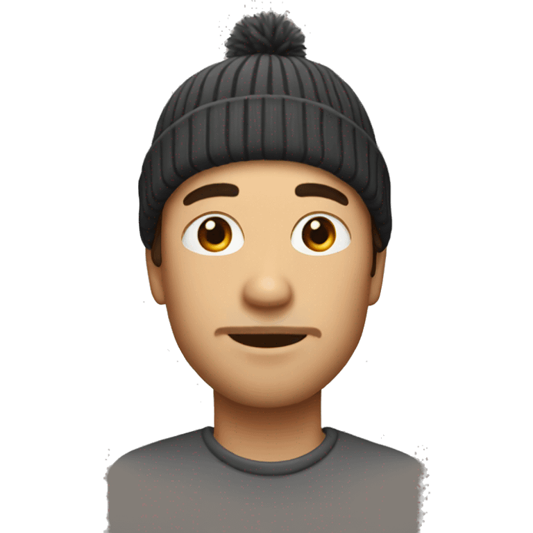 man with tiny beanie emoji