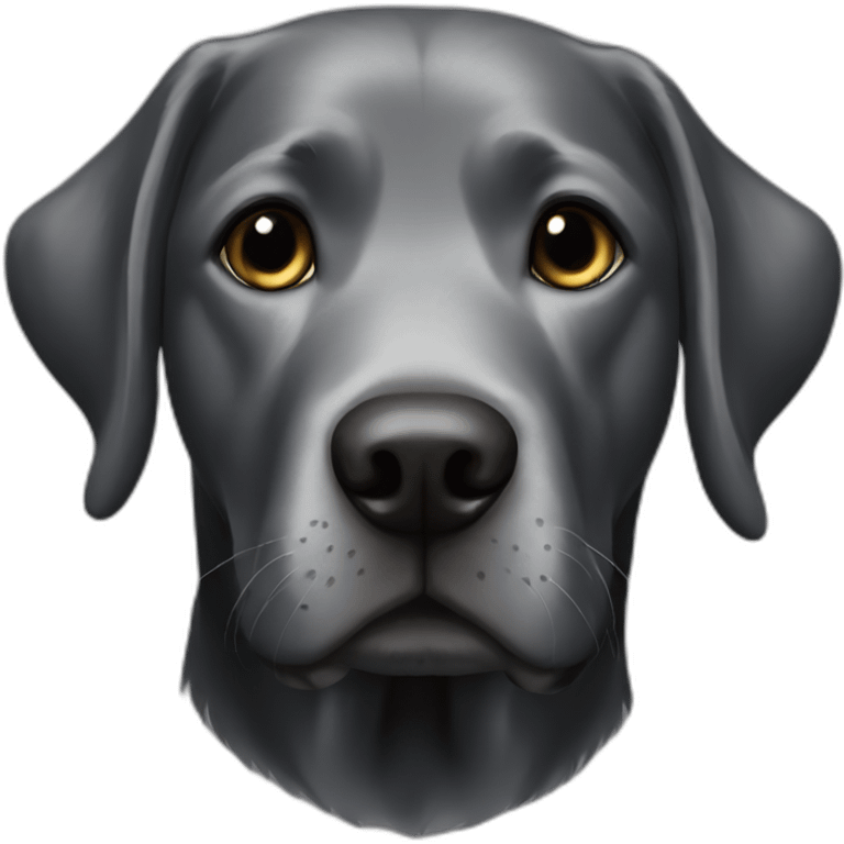 portrait black lab with slight gray fur around its mouth emoji