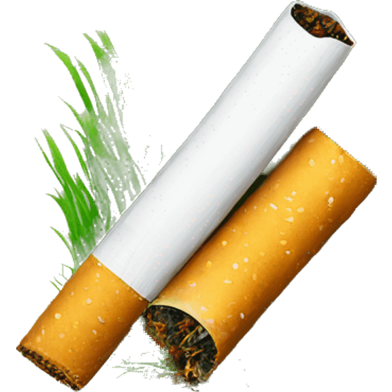 cigarette with grass  emoji