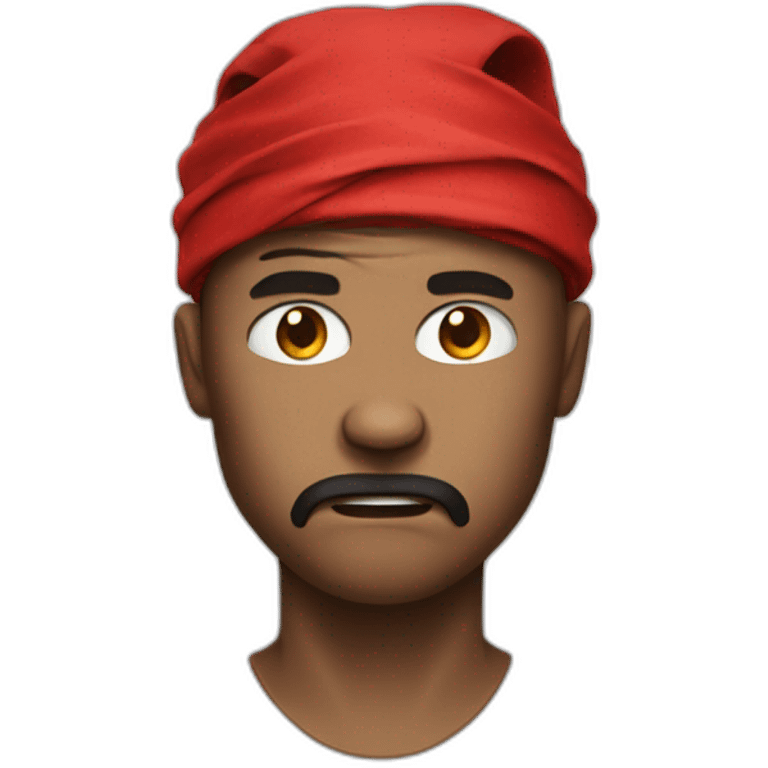 angry man with red bandanna on his head emoji