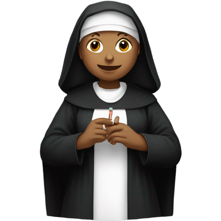 A nun smoking a cigarette  emoji