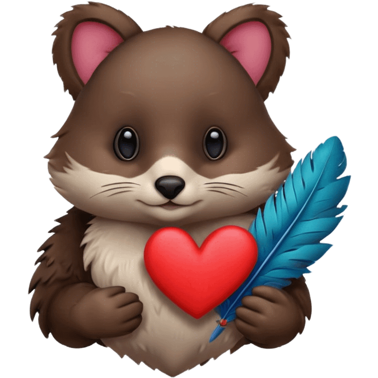 Animal holding heart emoji