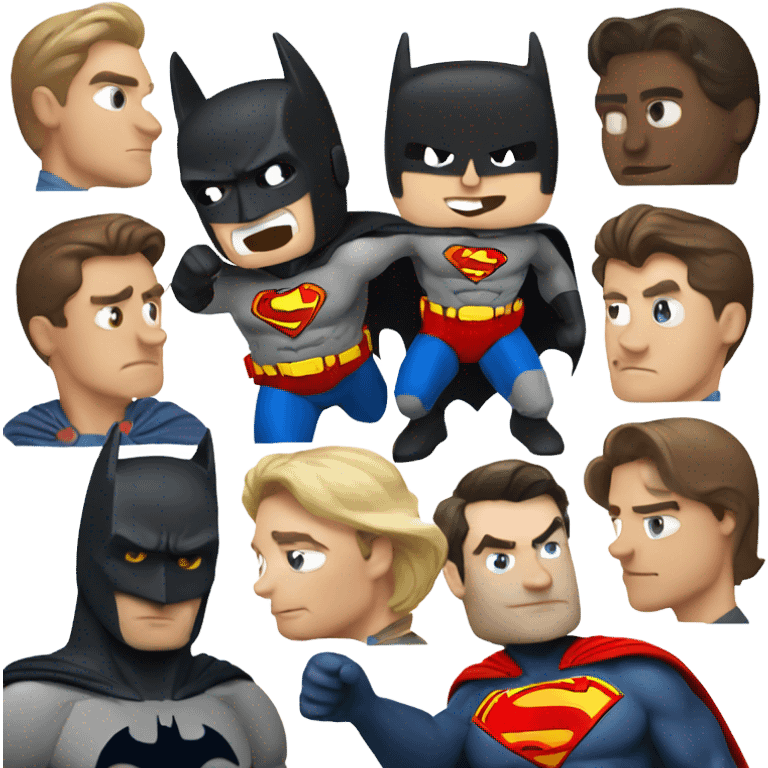 Batman fighting Superman emoji