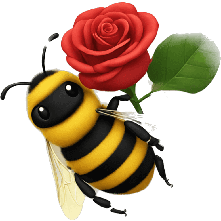 bumblebee with a red rose emoji