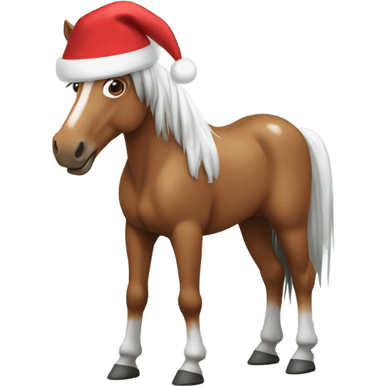 Horse wearing christmas hat  emoji