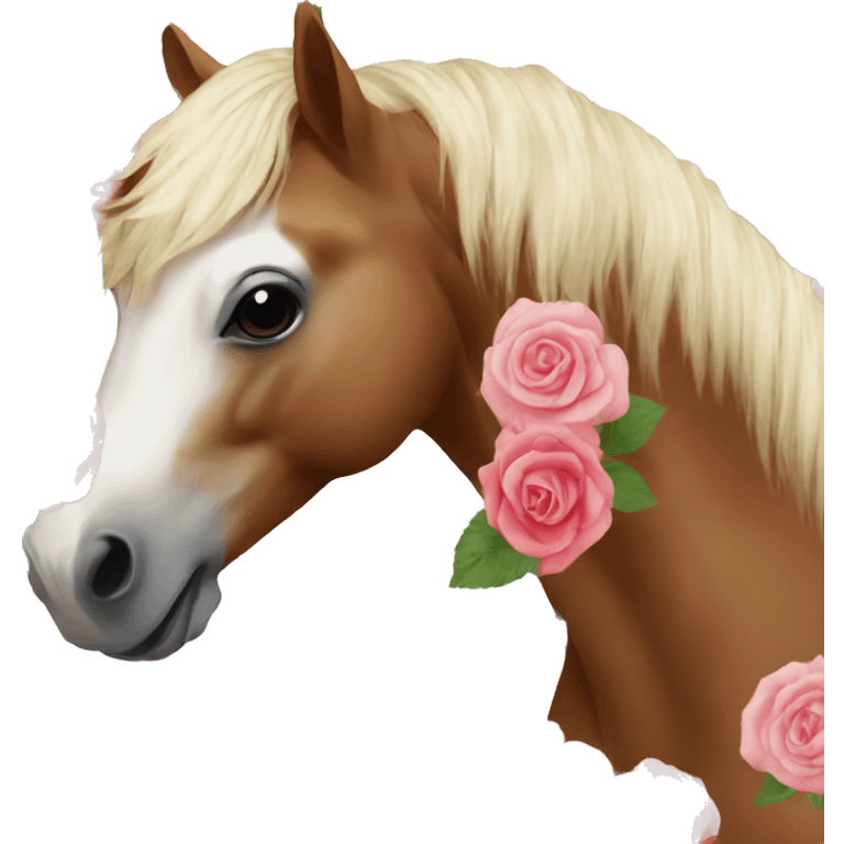 horse with roses in his mouth  emoji