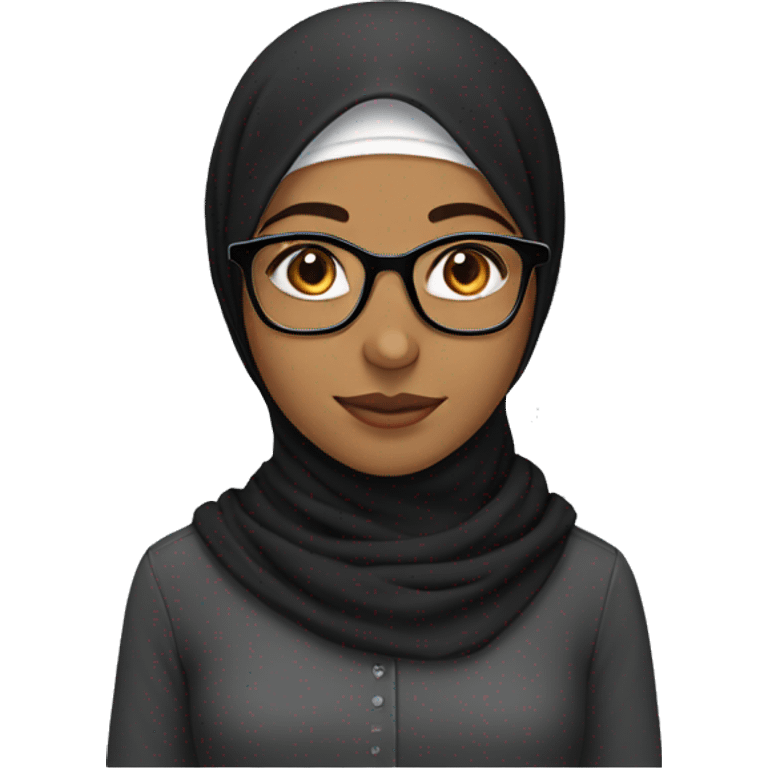 muslim girl wearing glasses emoji