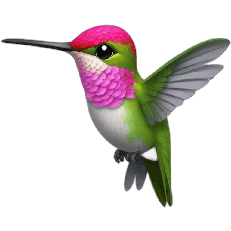 Hummingbird with long pink eye lashes emoji