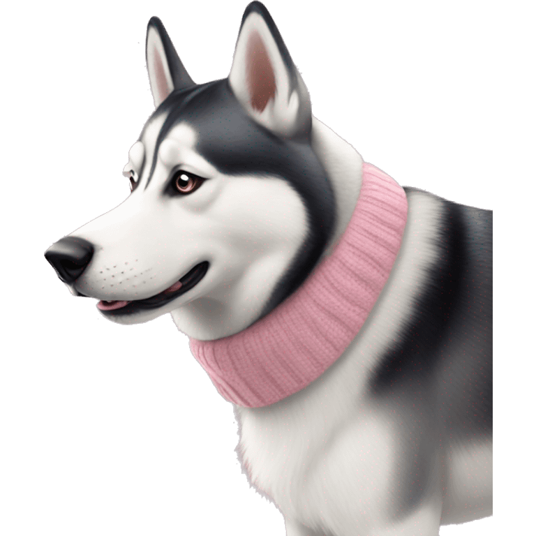 husky in light pink sweater  emoji