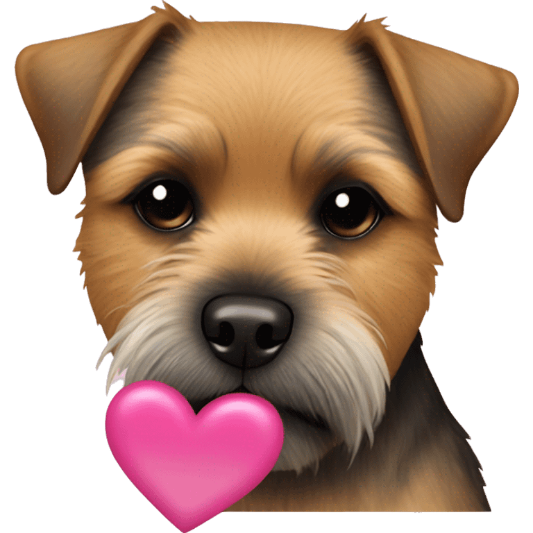 Border terrier with a pink heart  emoji