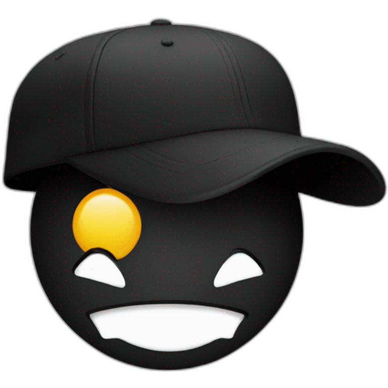 smiley face in a black cap emoji