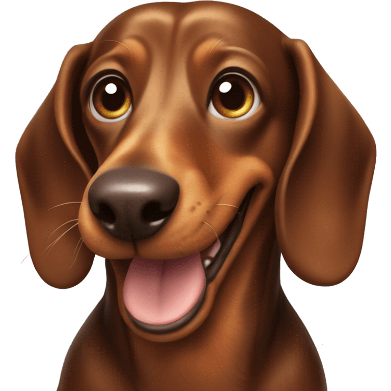 The brown dachshund is smiling emoji