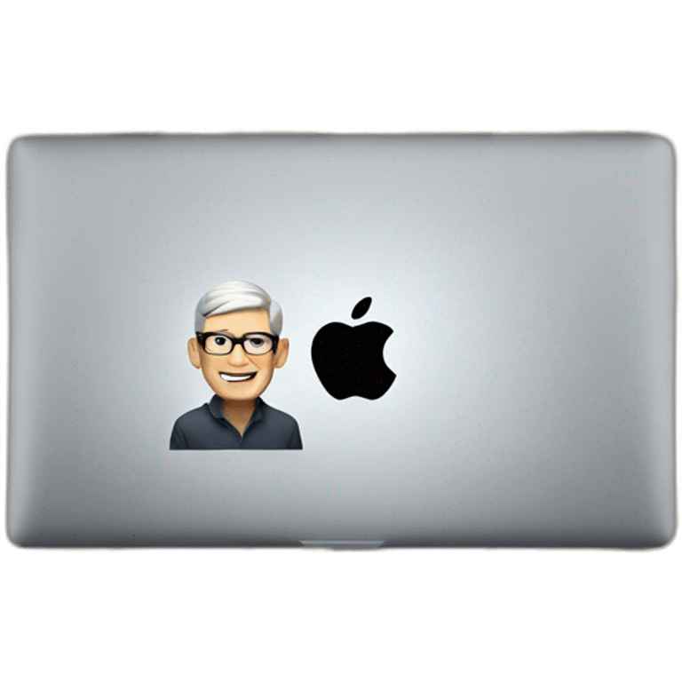 tim cook with macbook pro emoji