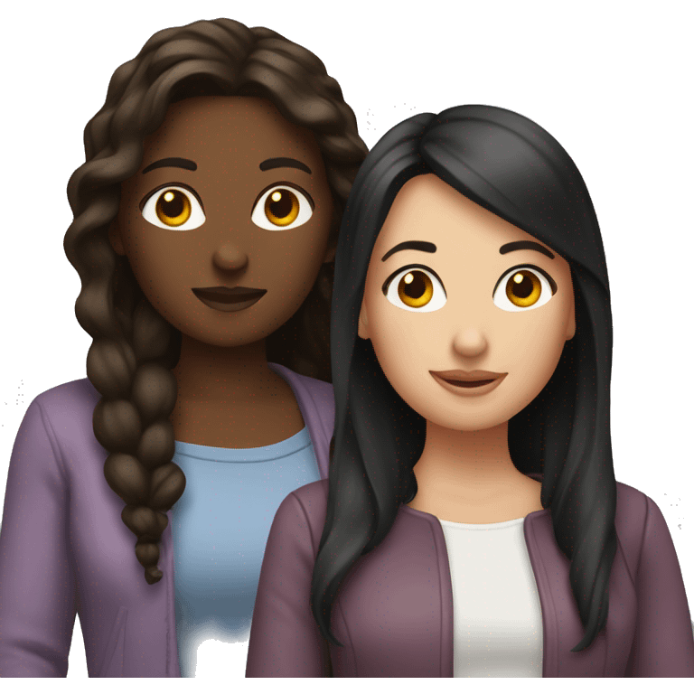 Two brunette besties emoji