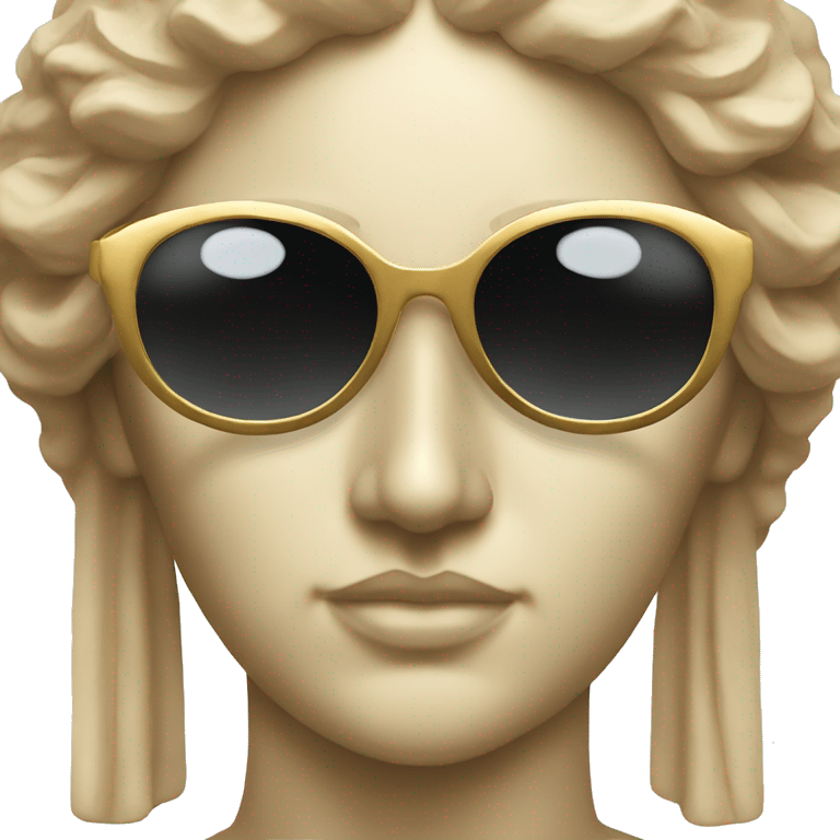 greek goddess sculpture wearing sunglasses emoji