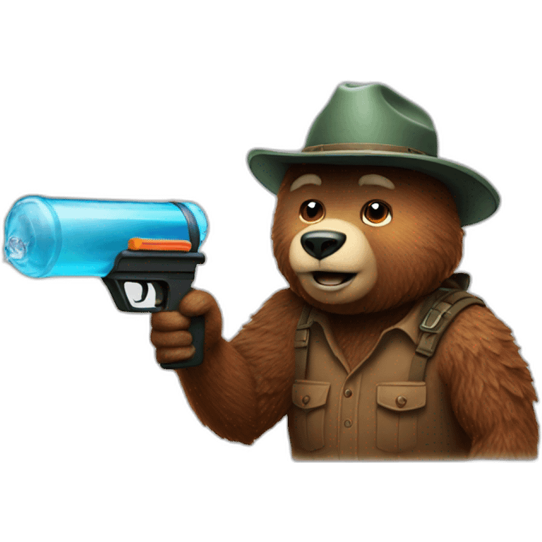 smokey bear with water gun emoji