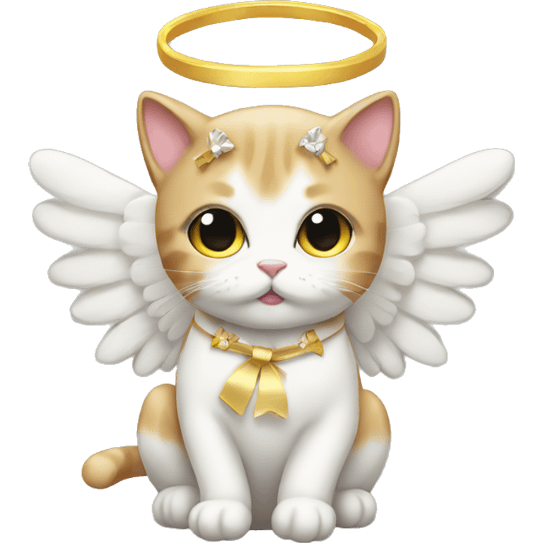 cat angel with bows  emoji