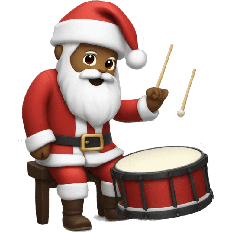 Santa playing the drums emoji