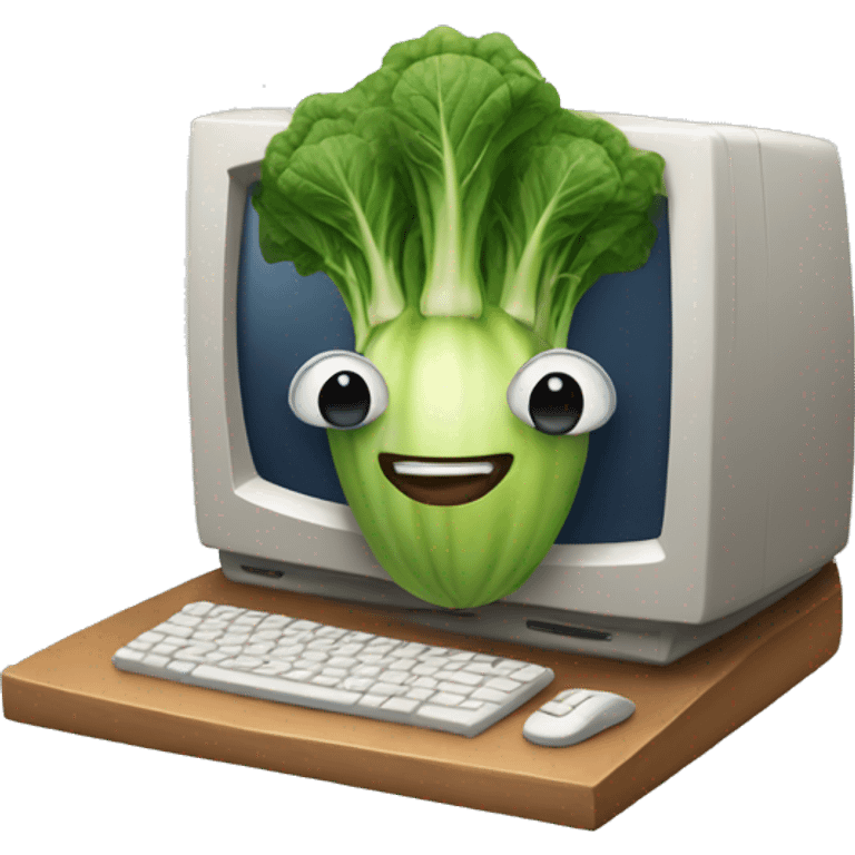 vegetable playing computer emoji